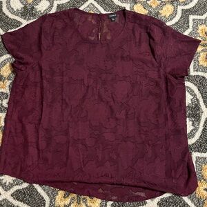 Torrid purple chiffon with lace detail shirt - Size 2 (2x)